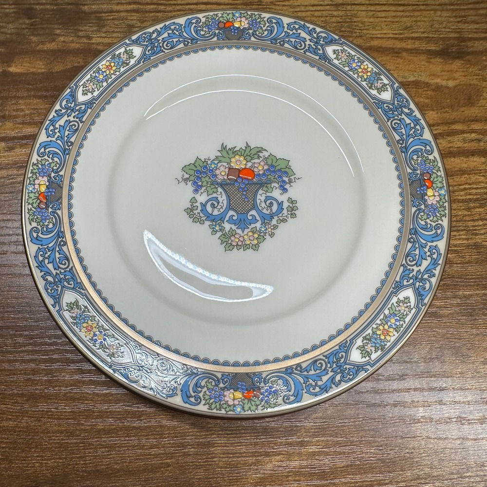 Lenox Autumn Porcelain Butter Plates 6.5 Inch Set of 4 Gold Trim Raised Enamel